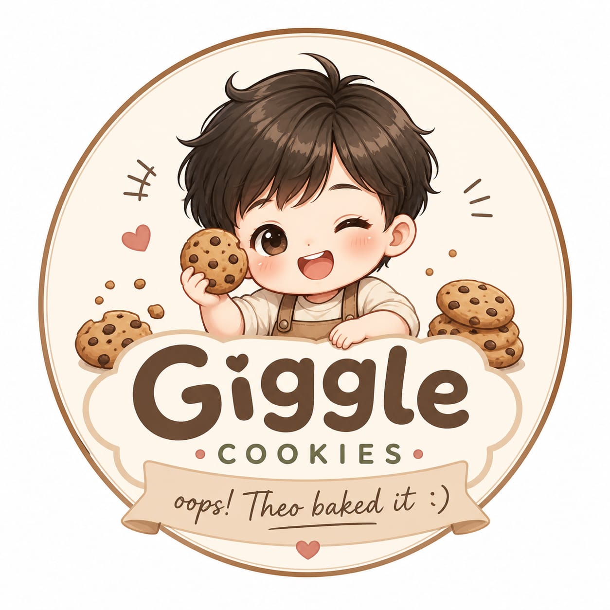 Giggle Cookies — oops! Theo baked it